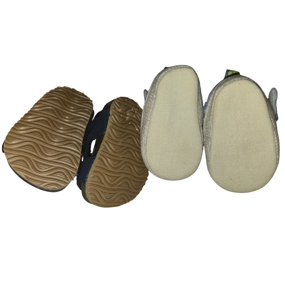 Infant Boy Sandals Bundle Childrens Place Navy & Stepping Stones Blue 0-3M 2pk